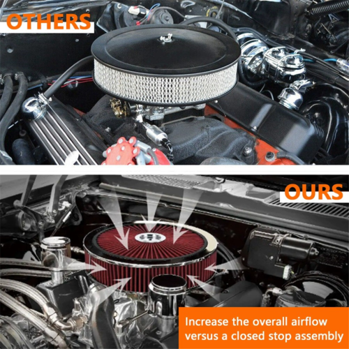Universal Car Air Filter, 14x3, High Flow, Washable, Red 1