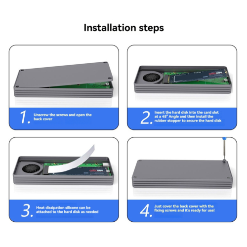 Boîtier SSD NVMe USB 4.0 40 Gbit/s, adaptateur M.2 vers USB 4.0 2