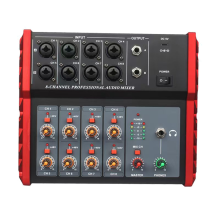 8-Kanal-Stereo-Audiomixer für DJ-Aufnahmen, EU-Stecker, Rot