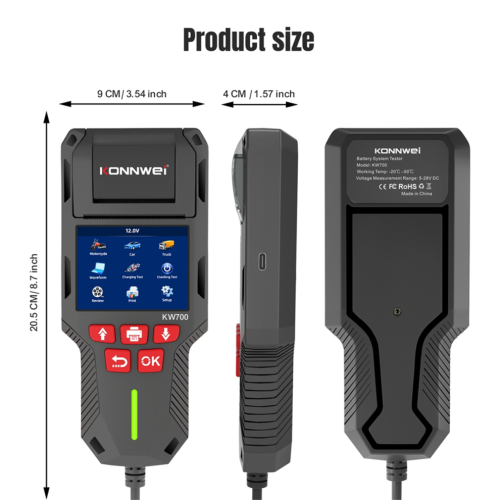 KW700 12V 24V Batterietester 10-2000CCA Batterietest 2