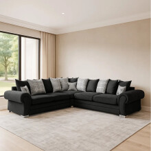 Verona Scatter Back 2c2 Corner Sofa Black