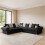 Furniture 786 Verona Scatter Back 2c2 Corner Sofa Black 1