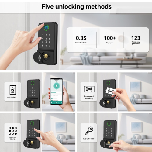 Tuya Smart Dörrlås Nyckellöst Biometriskt Digitalt Fingeravtryck 1