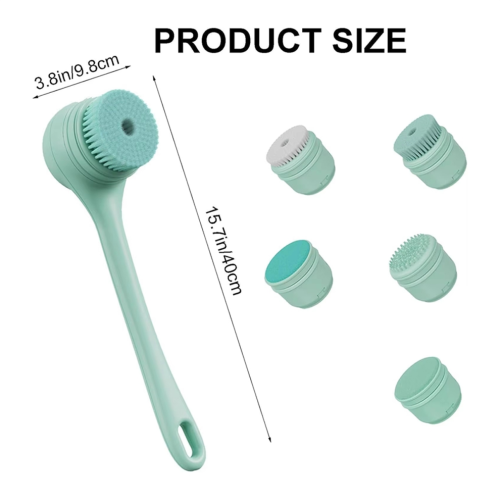 Electric Bath Brush with Long Handle, 5 Interchangeable Heads, 1