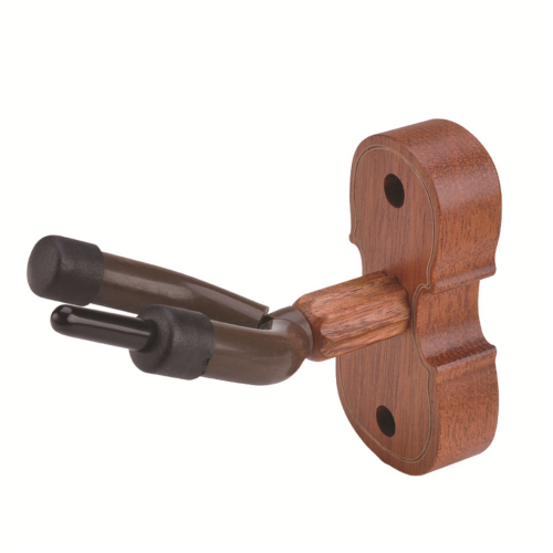 Gancio da parete per violino con supporto per archetto, per la casa (mogano) 1