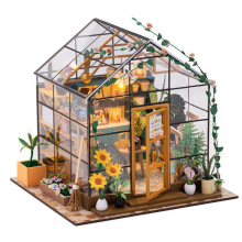 Stugbyggsats, Mini DIY-blomhus, 3D-pussel, Monteringsbygge