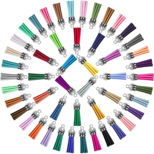 250Pcs/Set Keychain Tassels Bulk Colored Leather Tassel Pendants 2