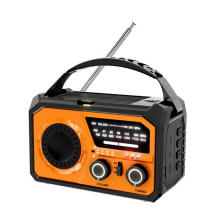16000mAh Nödväderradio Solcells- och handvevsdriven Orange