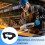 Industrial splashproof goggles, clear eye protection, adjustable strap, soft foam padding, black 3