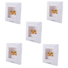 5X Wall Socket Connection Port with 2 Jack Speaker White