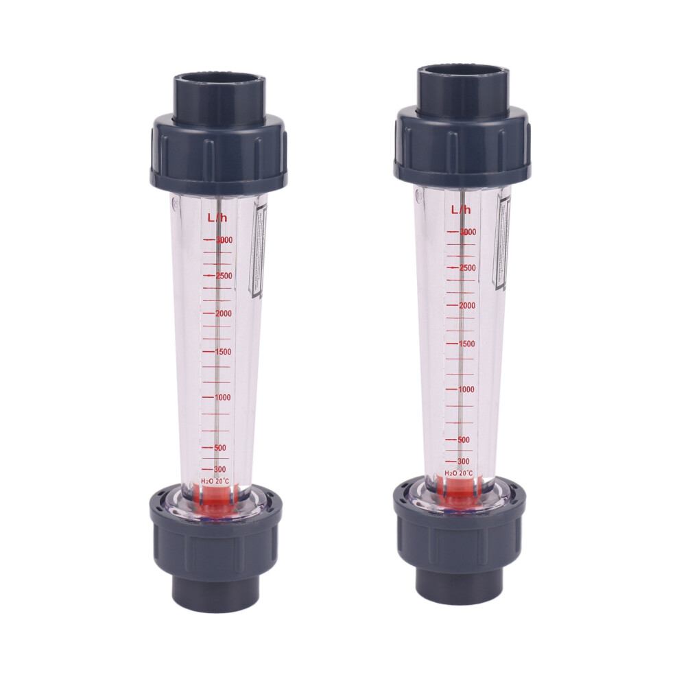 2X Lzs-25 Flow Meter Plastic Tube Type 300-3000L/H Water Rotameter Liquid Flowmeter Measuring Tools For Chemical Light 4713131170462