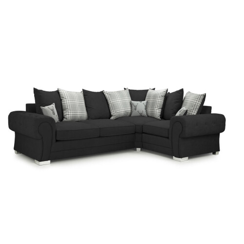 Furniture 786 Verona Scatter Back 2c1 Corner Sofa Black 1