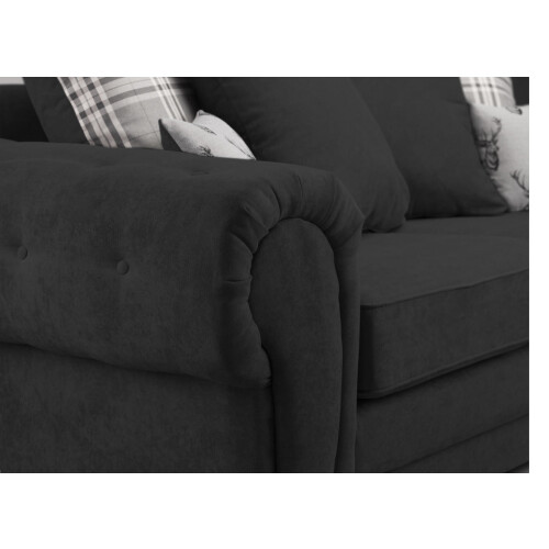 Furniture 786 Verona Scatter Back 2c1 Corner Sofa Black 2