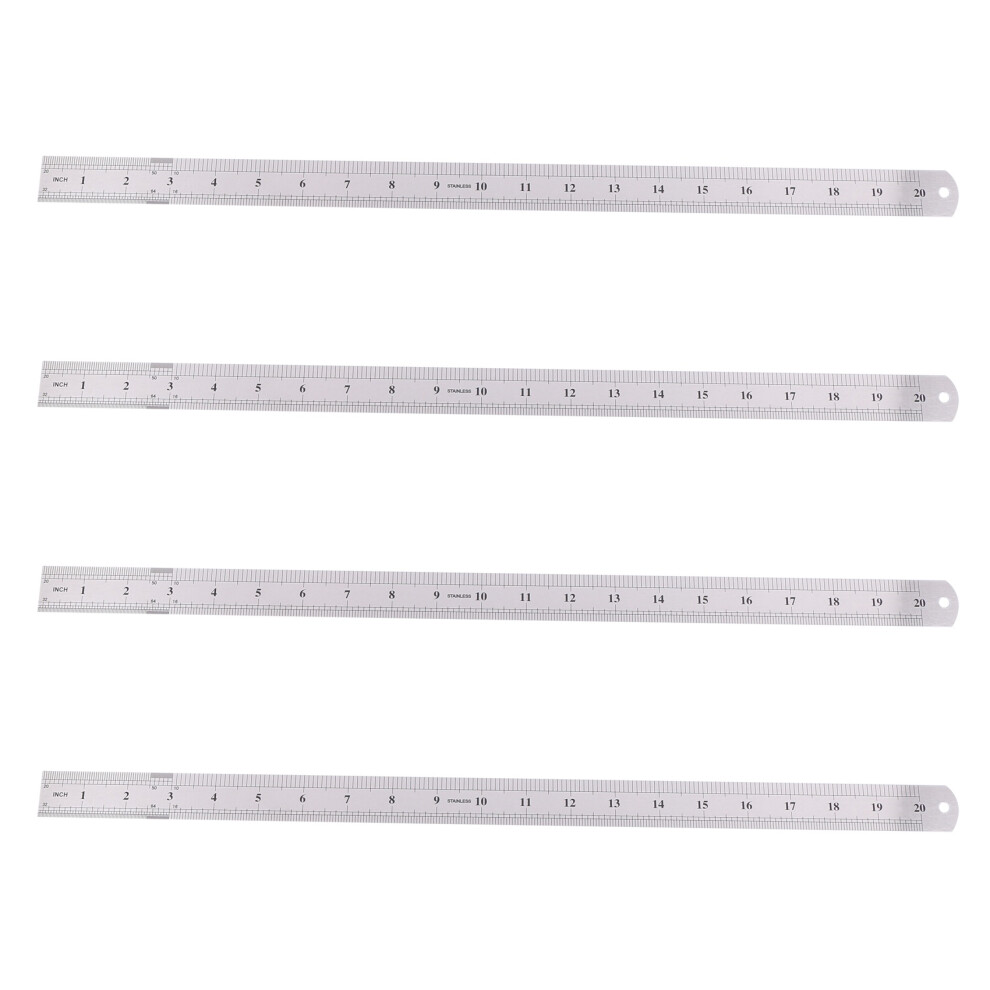 4X Groove Right Stainless Steel Metric Ruler 50 Cm Stainless Metric Ruler 4712778408495