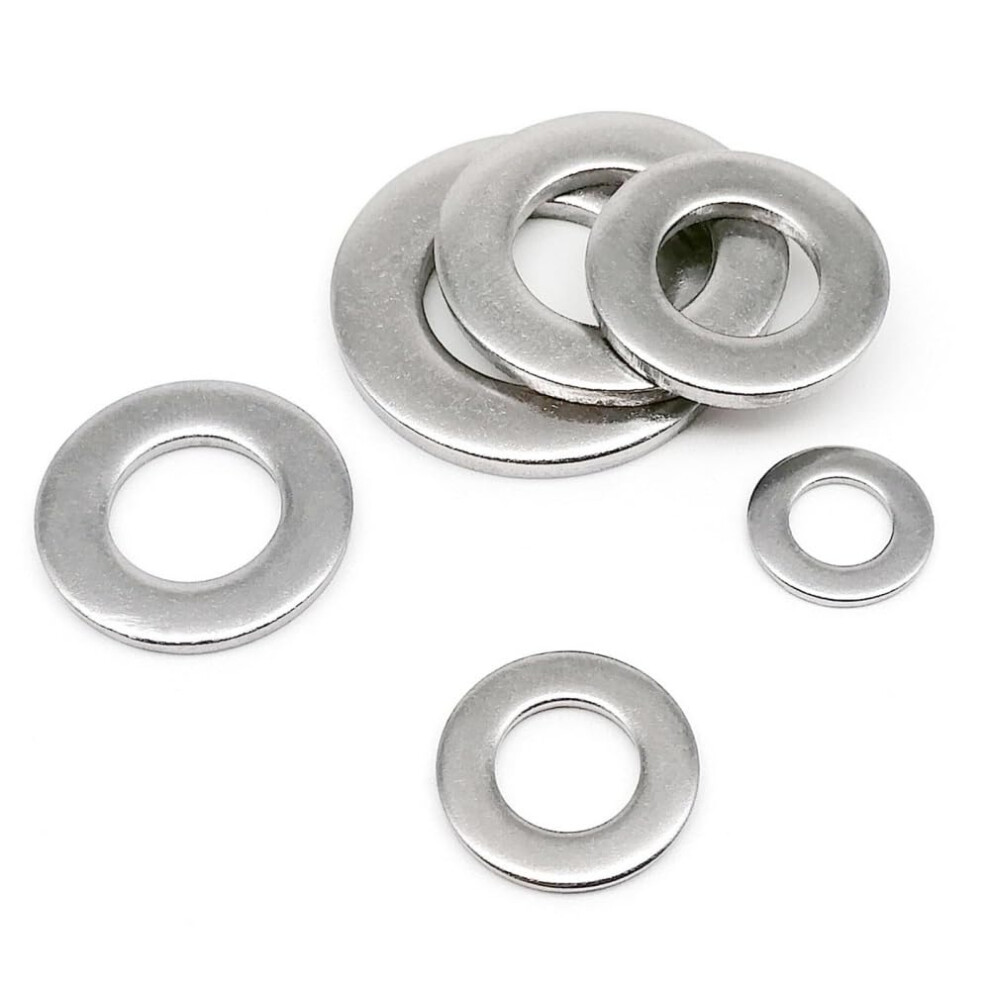 Flat Washer Made Of Stainless Steel 304, Plain Seal, M1.6, M2, M2.5, M3, M3.5, M4, M5, M6, M8, M10, M12, M14, M16, M18, M20, M22, M24 (50Pcs M4) 9189345762147