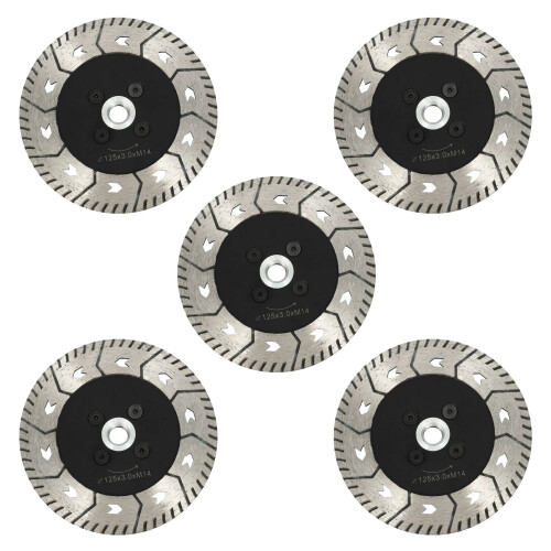 5pcs 125 x 2.8mm M14 Double-Sided Diamond Saw Blade Grinding Slice Sharp Type with Flange