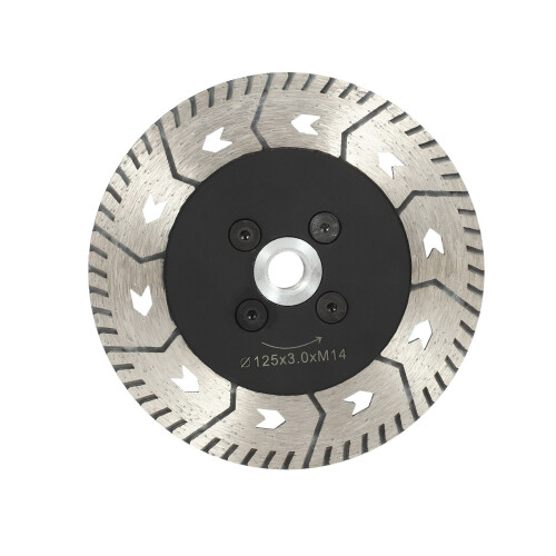 5pcs 125 x 2.8mm M14 Double-Sided Diamond Saw Blade Grinding Slice Sharp Type with Flange 1