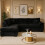 Furniture 786 Amalfi Jumbo Cord Left Hand Corner Sofa Black 1
