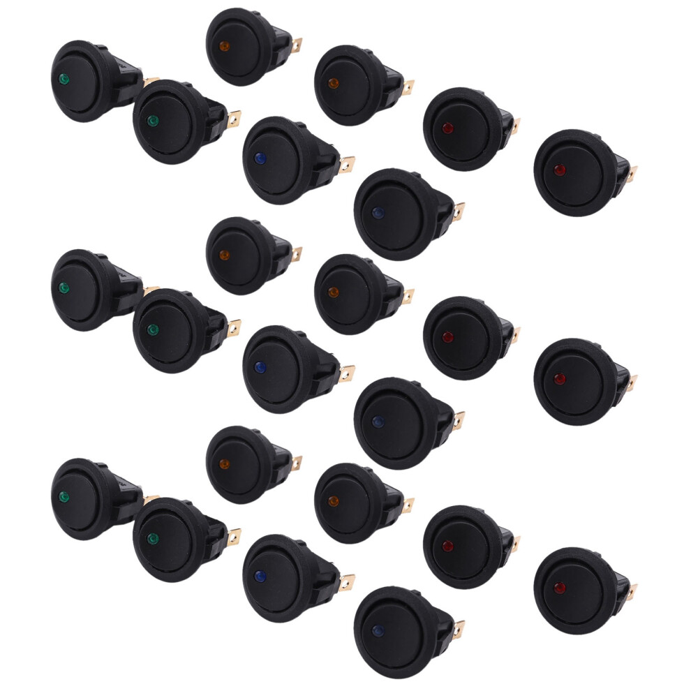 24Pcs Led Dot 12V Car Auto Boat Round Rocker On/Off Toggle Spst Switch Light 4711920338949