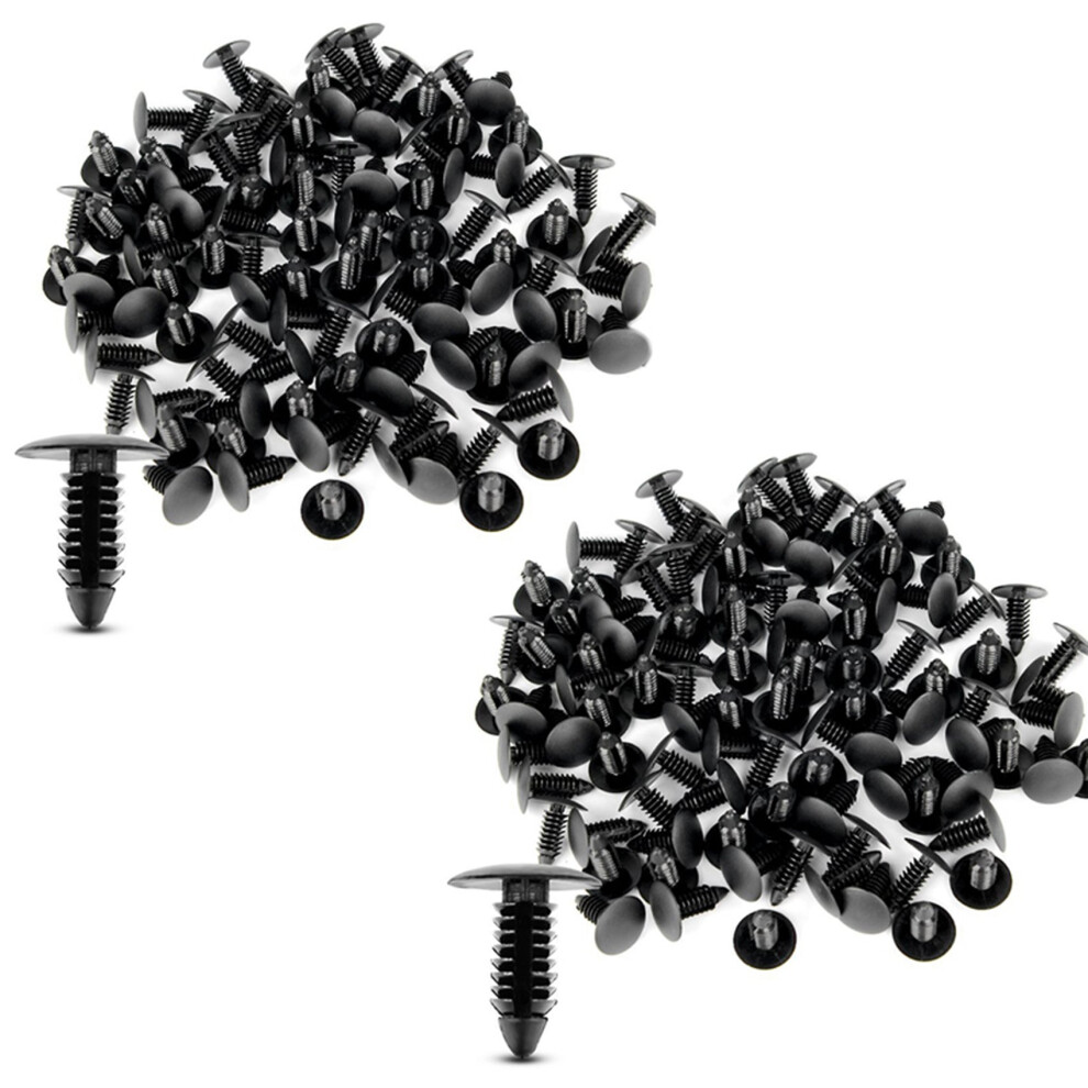 200X Plastic Bumper Fastener Rivet Clips Automotive Furniture Assembly Expansion Screws Kit Auto Body Clips Black 4712030759235