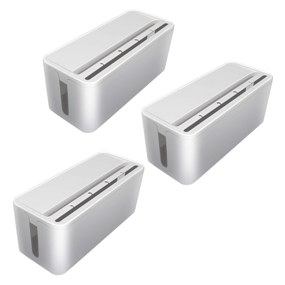 3X Cable Management Box, Abs Cable Organizer Cord Hider Box, Computer Power Lines, Route Cables, Und Er Desk Power Strip 4713061062790