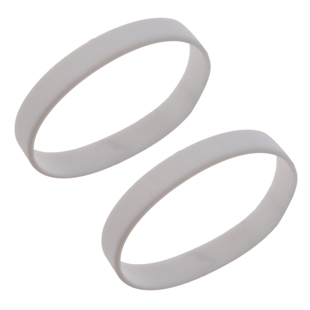 2X Fashion Silicone Rubber Elasticity Wristband Wrist Band Cuff Bracelet Bangle White 4712842524656