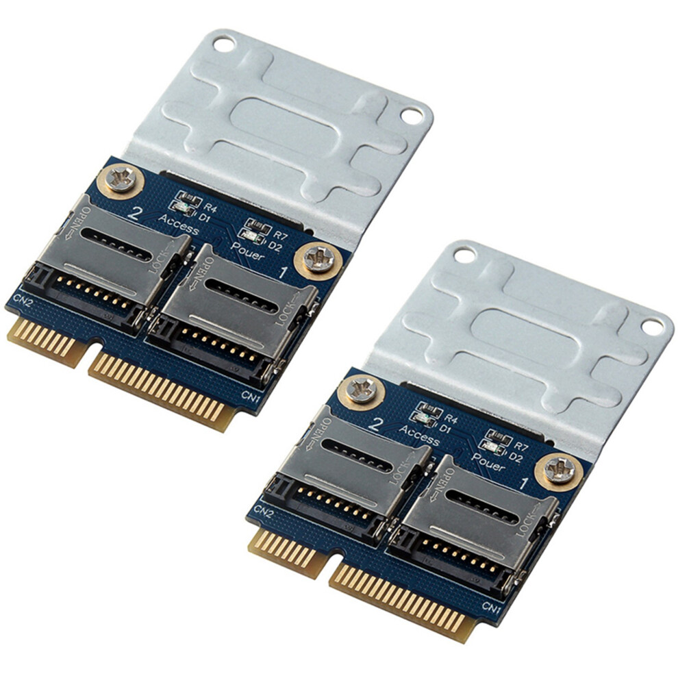 2X 2 Ssd Hdd For Laptop Dual Micro- Sd Sdhc Sdxc Tf To Mini Pcie Memory Card Reader Mpcie To 2 Mini-Sdcards 4711978732959