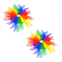 24Pcs Square Juggling Silk Dance Scarves Magic Tricks Props Movement Scarves Rhythm Band Scarf 24 By 24 Inches 6 Colors