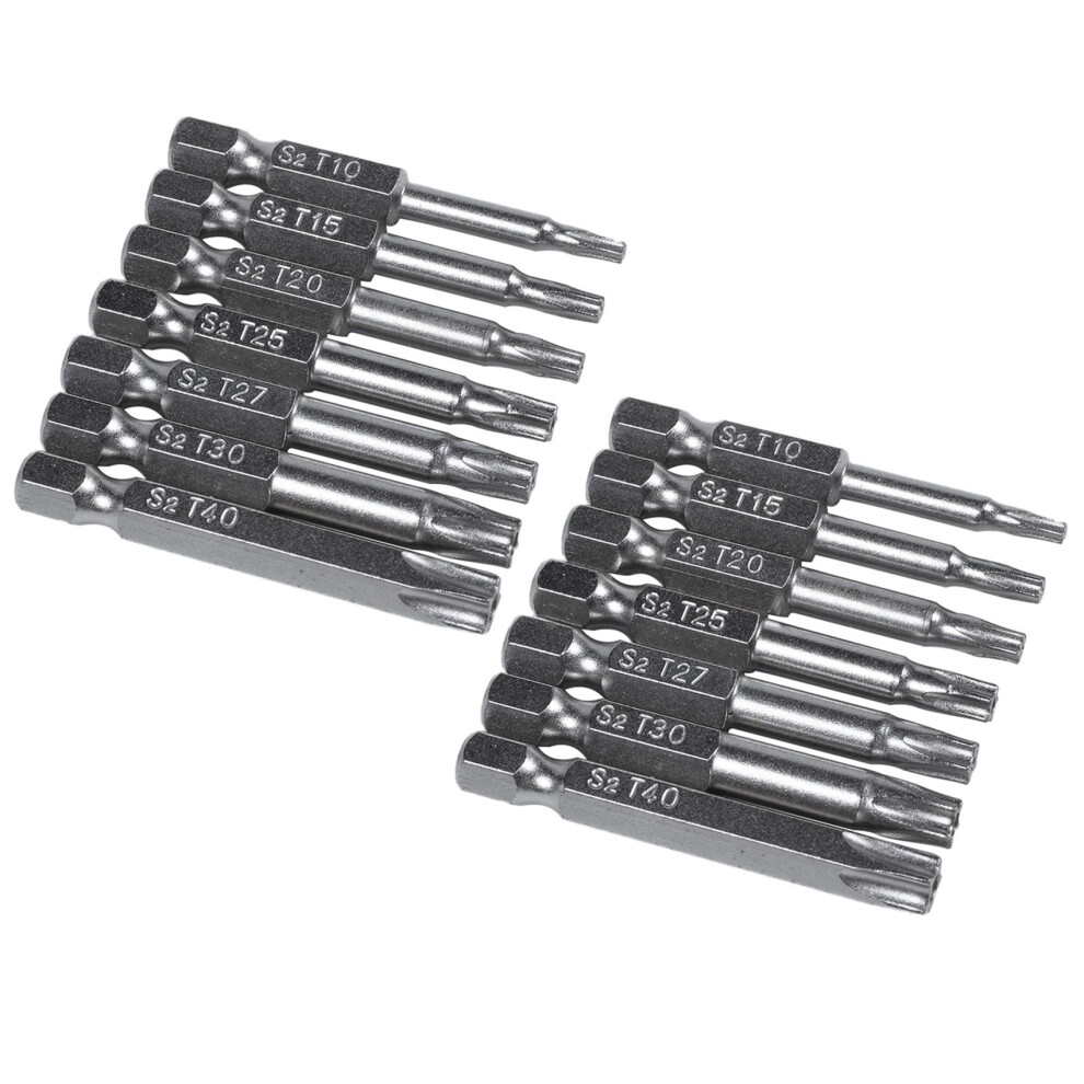 14Pcs Set Star Bit Screwdriver Drill Bits Screw Driver Magnetic 1/4Inch Hex Shank Hand Tools Five-Pointed Star Bore Hole 6133165954575