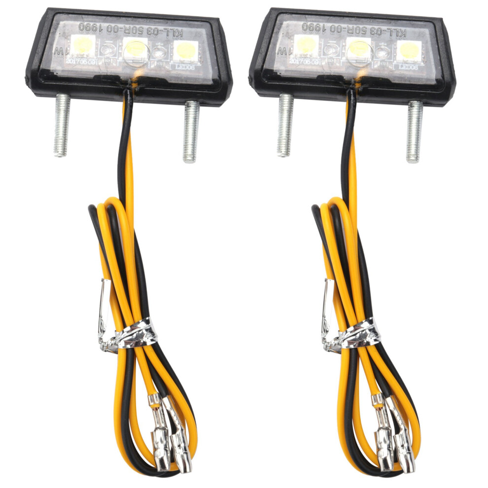 2X Motorcycle Decorative Led Tail License Plate For Honda Kawasaki Yamaha Suzuki Light/White 4713624885316