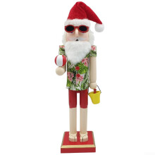 traditional wooden nutcracker, 15 inches, Santa Claus to enhance your holiday decor (E)