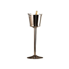 Ice bucket, Vertical Spice Ice Bucket made of stainless steel, Ice wine dispenser for outdoor bars and restaurants, shelf included (Silver)