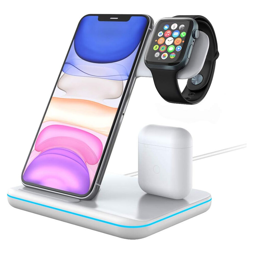 3-In-1 Ultra-Compact Wireless Travel Charger For Apple Devices, Fast Charging Station With Adjustable Viewing Angle, Universal Compatibility, Foldable 9486358106617