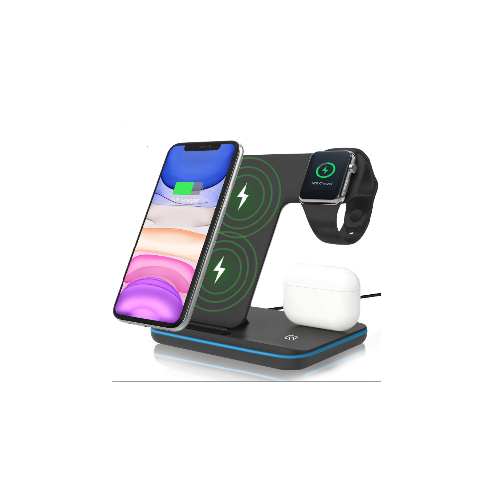 3-In-1 Ultra-Compact Wireless Travel Charger For Apple Devices, Fast Charging Station With Adjustable Viewing Angle, Universal Compatibility, Foldable 9486358106624