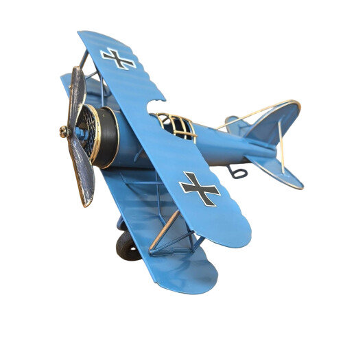 Flugzeuge Dekors Eisen Flugzeug Doppeldecker Modell-L Blau