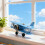 Flugzeuge Dekors Eisen Flugzeug Doppeldecker Modell-L Blau 4