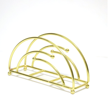 Eleganter Serviettenhalter aus robustem Gusseisen mit langlebiger Emaillebeschichtung und stabilen runden Füßen für sicheren Stand im Innen- und