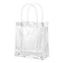Klare poser med trykknaplukning, genanvendelige muleposer, klare PVC-poser med håndtag til detailhandel og festbrug, holdbart elegant design,