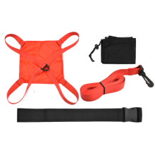 Swim Bungee Training Belt, Swimming Resistance Belt, Strength and Endurance Parachute Belt Adjustable Strap, Posture Improvement Accessory, Red 40