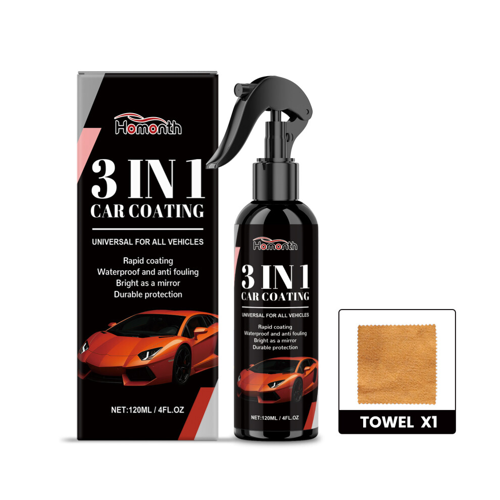 (120Ml+ Towel) Automobile Coating Spray Automobile Coating Paint Surface Wax Cleaning Stain Polishing Maintenance Spray 6900054949437