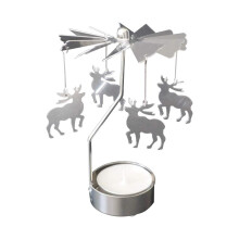 Rotary Candle Holder with Spinning Design, Metal Tea Light Holder Heat Powered Rotation for Ambient Lighting, Rotating Candle Holder with Dancing Ligh