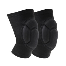 Sport knee pads 1 pair protective knee pads, thick sponge, football, volleyball, nonslip, elastic knee brace (Black, L(6585kg)) L(6585kg) black