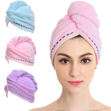 Serviettes pour cheveux en microfibre, turban anti-frisottis léger et doux à séchage rapide avec fermeture à bouton, convient à tous les types