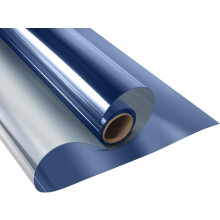 Lámina adhesiva estática para ventanas, control de calor y reflectante, azul-plateado, 15,7 x 39,3 pulgadas.