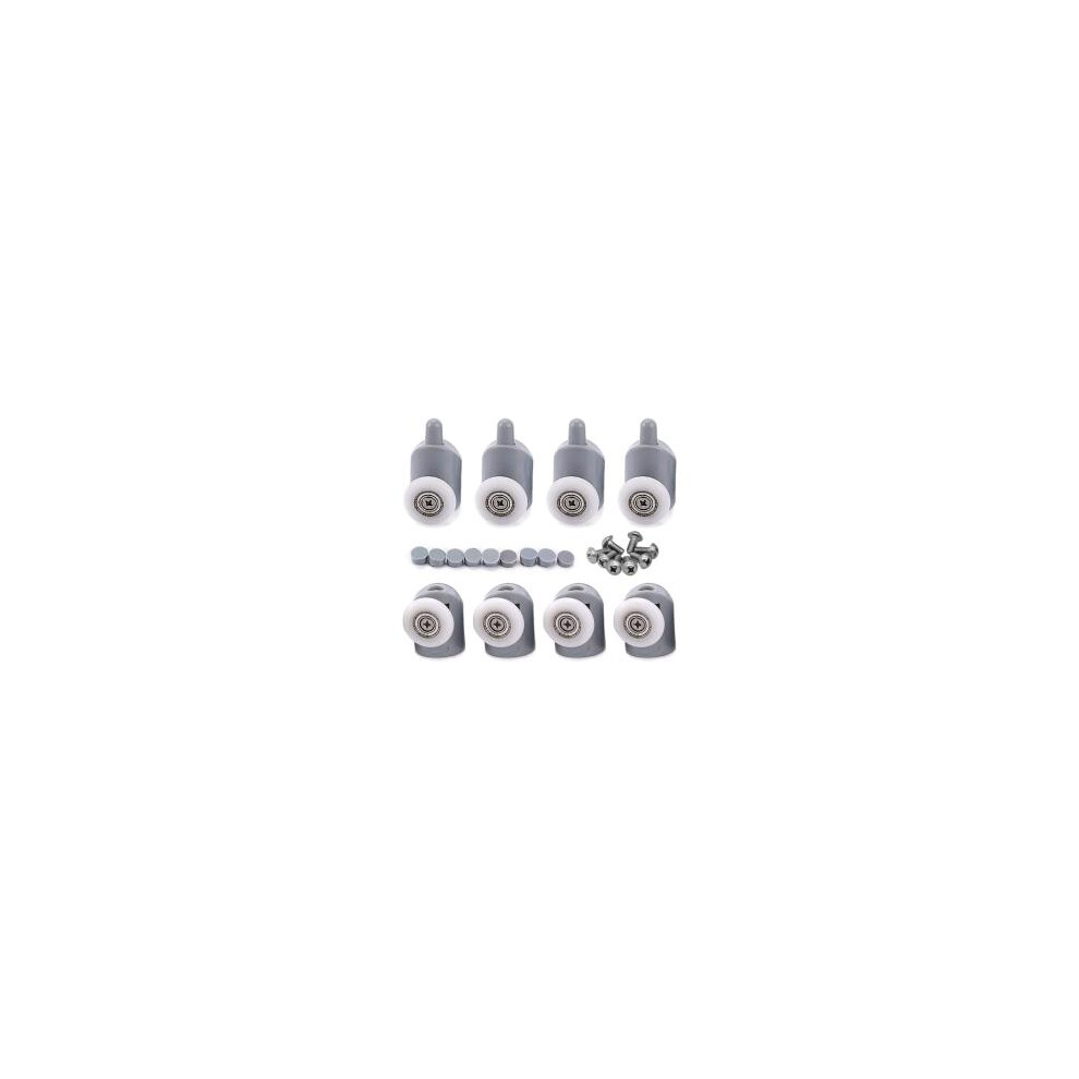 Shower Door Rollers, Wear Resistant Wheels Bathroom Replacement Parts For Quadrants Curved Showers, Designed For Smooth, Noiseless Operation (4 Sets) 9554910869949
