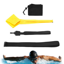 Swimming training belt, average swimming resistance, swimming training equipment  Adjustable strap, posture improvement accessory, yellow, 20 cm