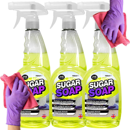 3 x Sugar Soap Spray Ready To Use 750ml