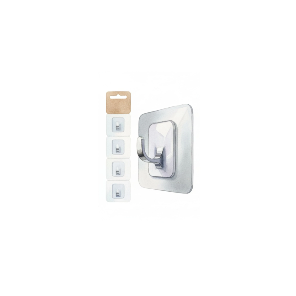 4Pk Clear Stick On Hooks For Curtain Rods 9145594837814