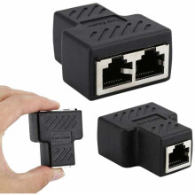 Ethernet-splitterconnectoren voor RJ45LAN-kabel, RJ45Ethernet-splitterconnectoren LAN-Ethernet-stekkerconnector, dubbele poort vrouwelijke