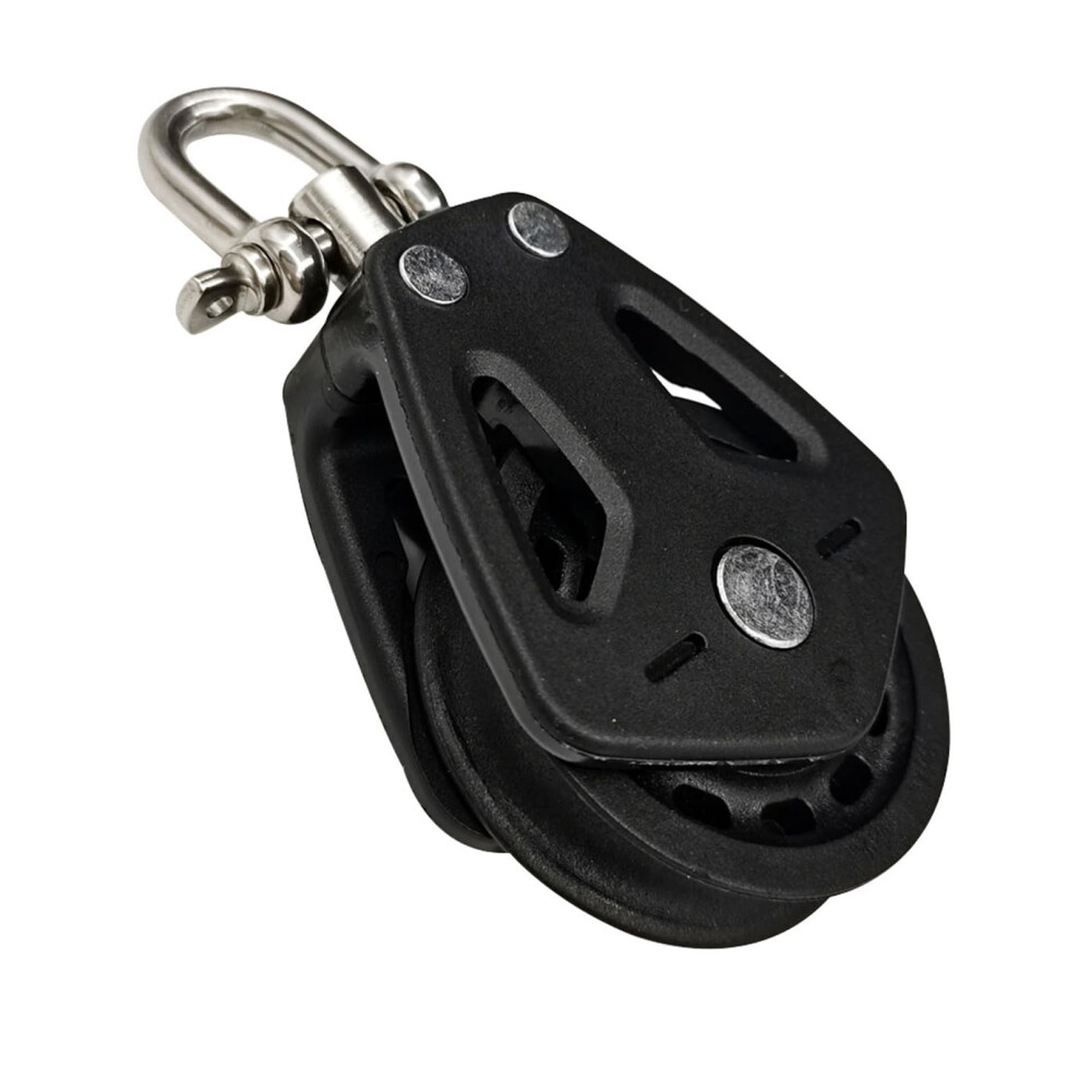 Black Rotating Bearing Pulley Block Nylons Load Capacity Single Pulley For Strength Training Applications Load Bearing Sailboats 9189345763700